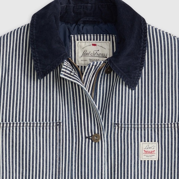 Best Seller New Levi's Bree Barn Striped Jacket Women's L - Picture 2 of 15